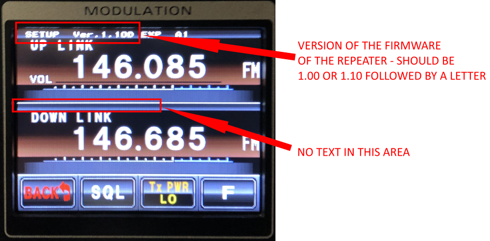 Yaesu DR-1X firmware screen